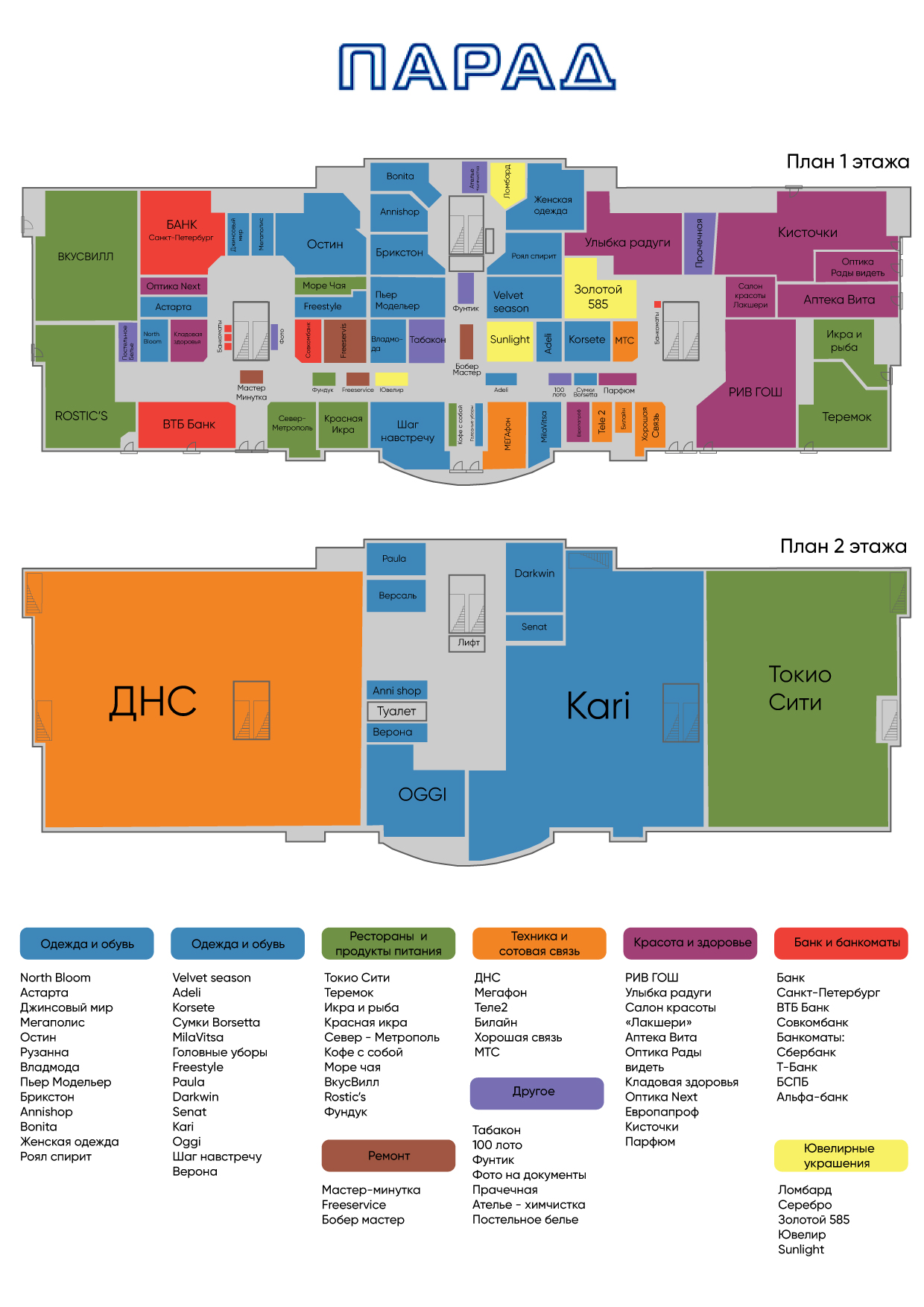 Планы этажей